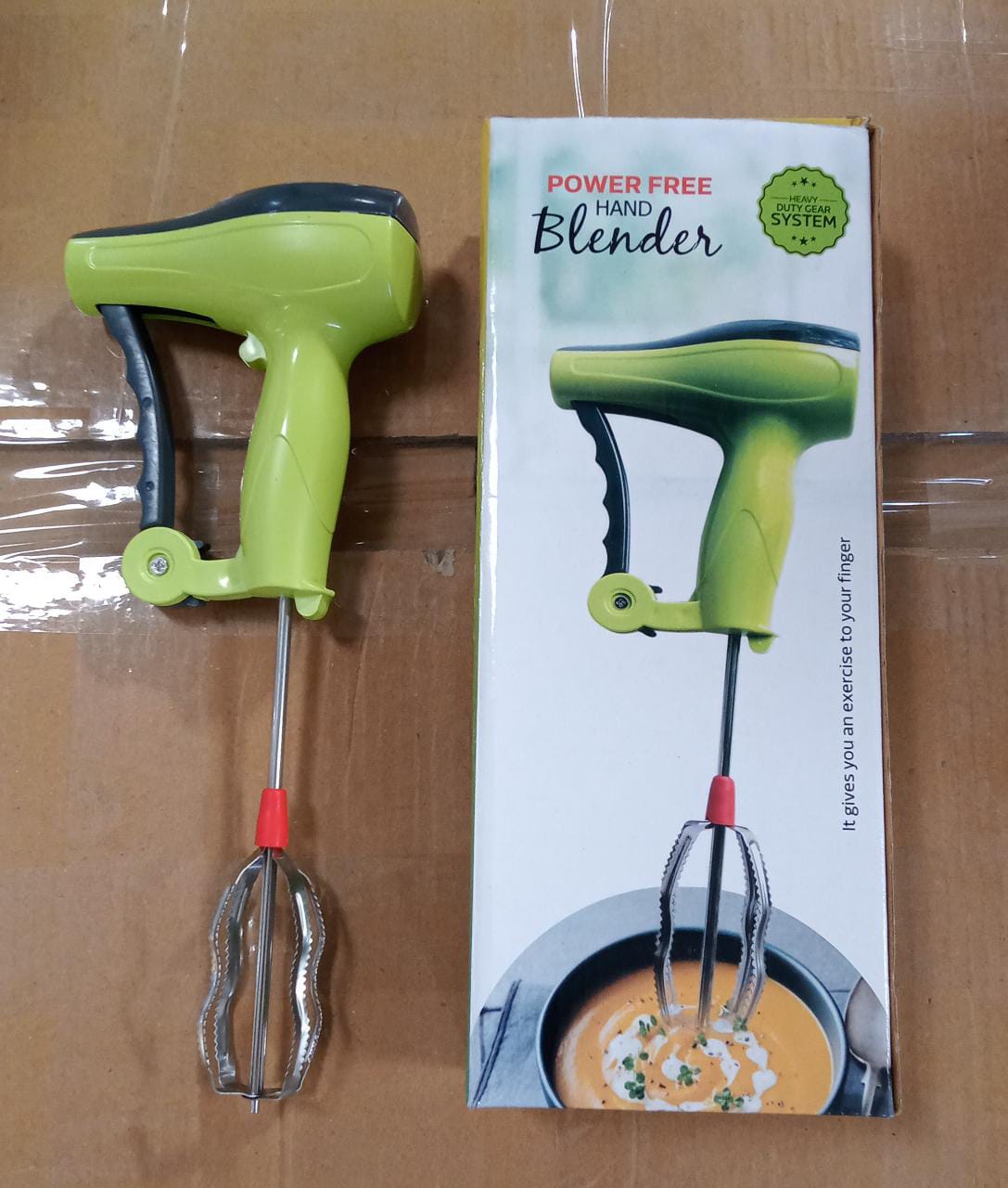 0723A Power Free Manual Hand Blender with Stainless Steel Blades, Milk Lassi Maker, Egg Beater Mixer Rawai