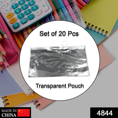 4844 20 Pc Transparent Pouch For Carrying Stationary Stuffs And All By The Students. DeoDap