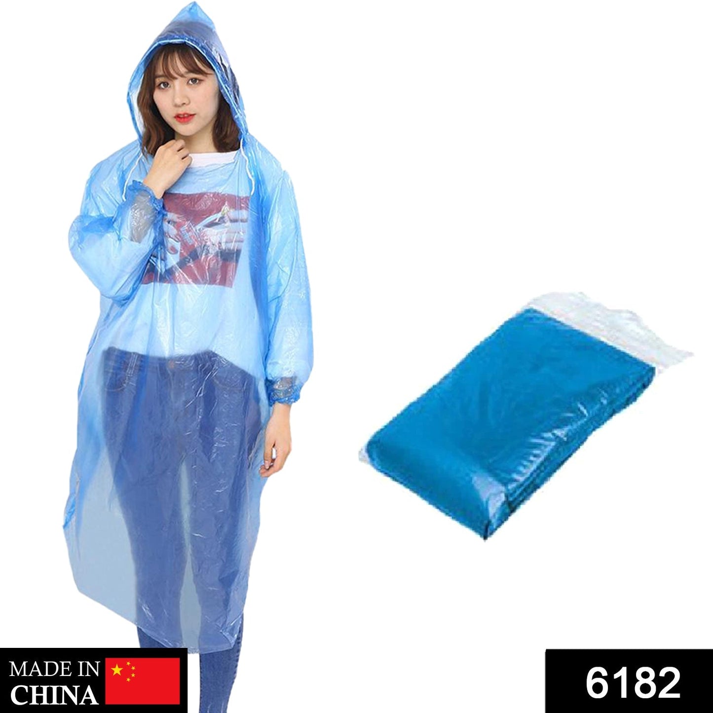 6182 Disposable Rain Coat For Having Prevention From Rain And Storms To Keep Yourself Clean And Dry. DeoDap