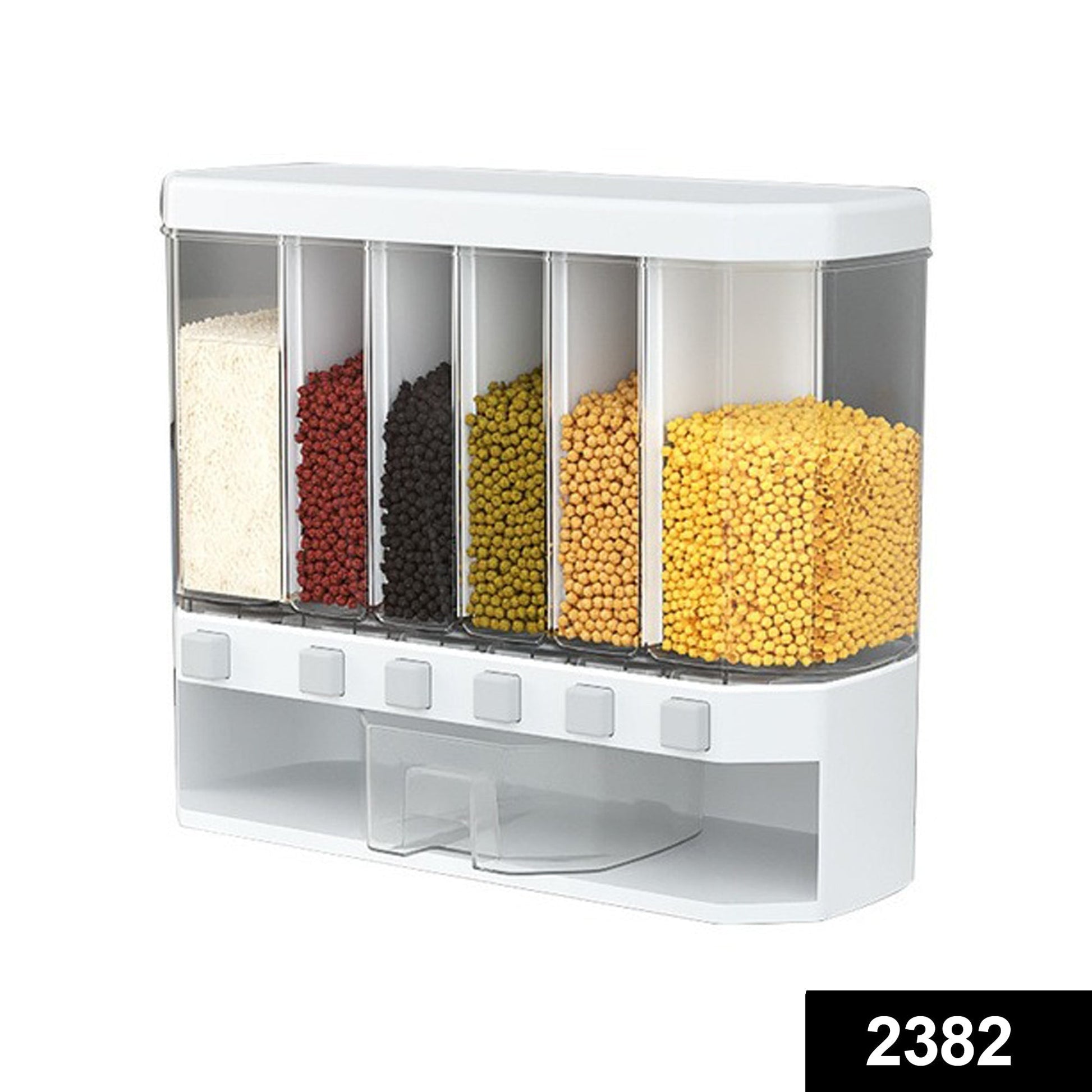 2382 Wall-Mounted Cereals Dispenser Press Grain Storage Tank DeoDap