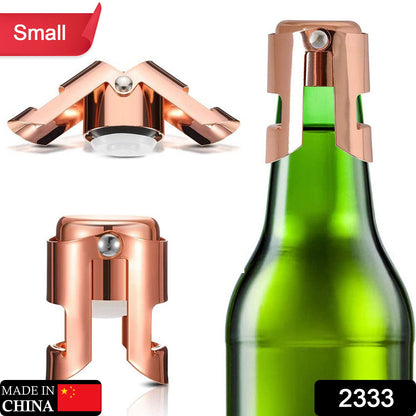 2333 Stainless Steel Sealed Sparkling Champagne Bottle Stopper Small size DeoDap