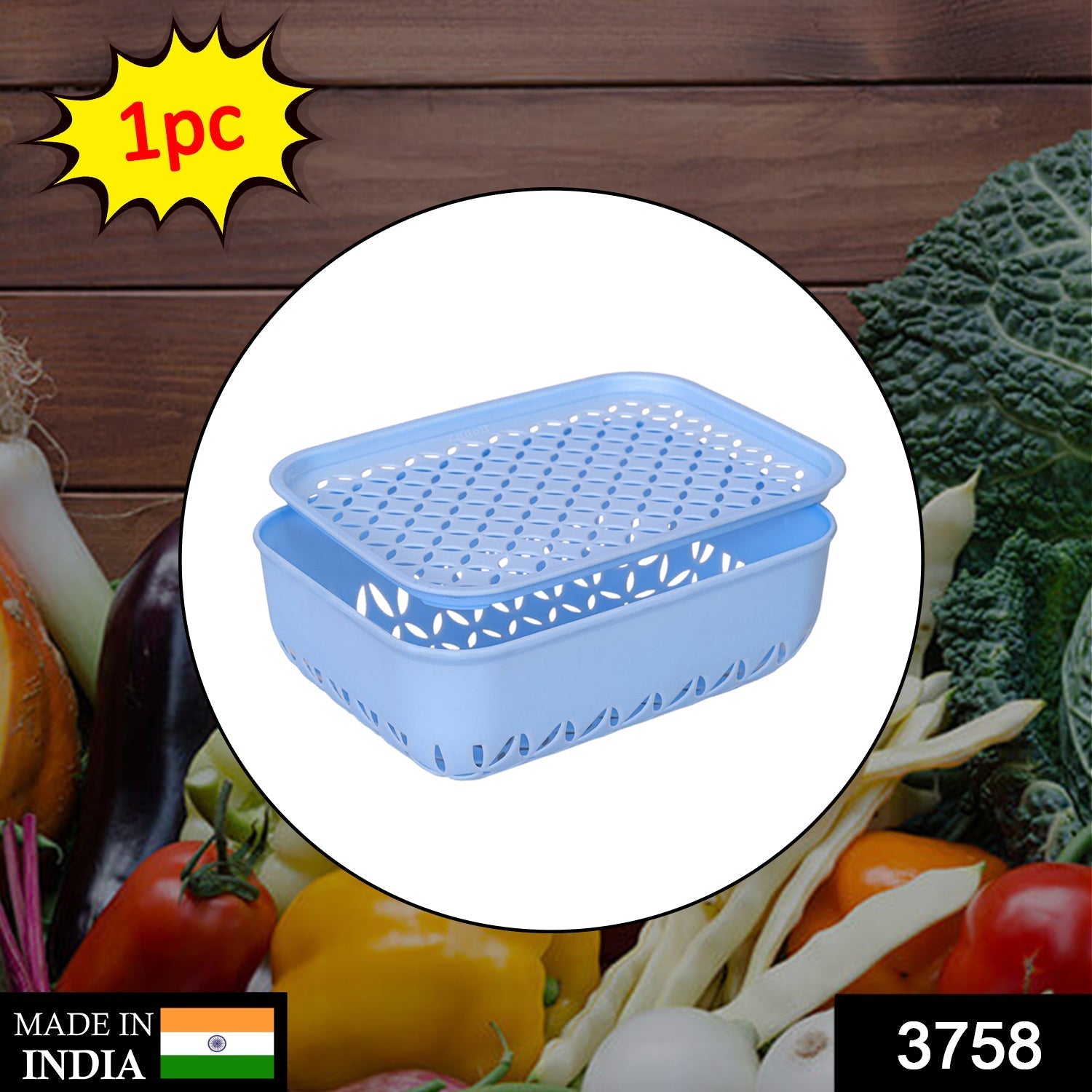 3758 1 Pc Kothmir Basket widely used in all types of household places for holding and storing various kinds of fruits and vegetables etc. DeoDap