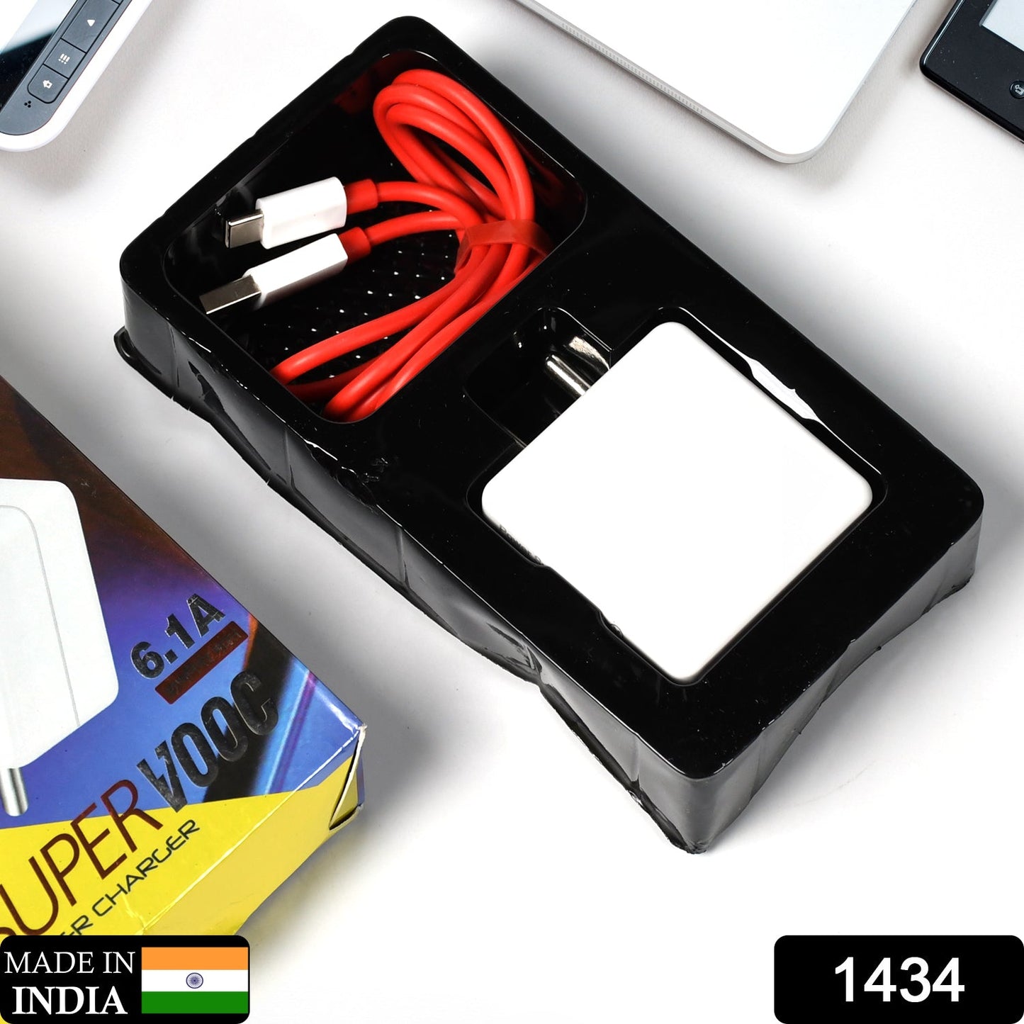 1434 Super Fast Charger With Cable for All iPhone, Android, Smart Phones, Tablets. JK Trends