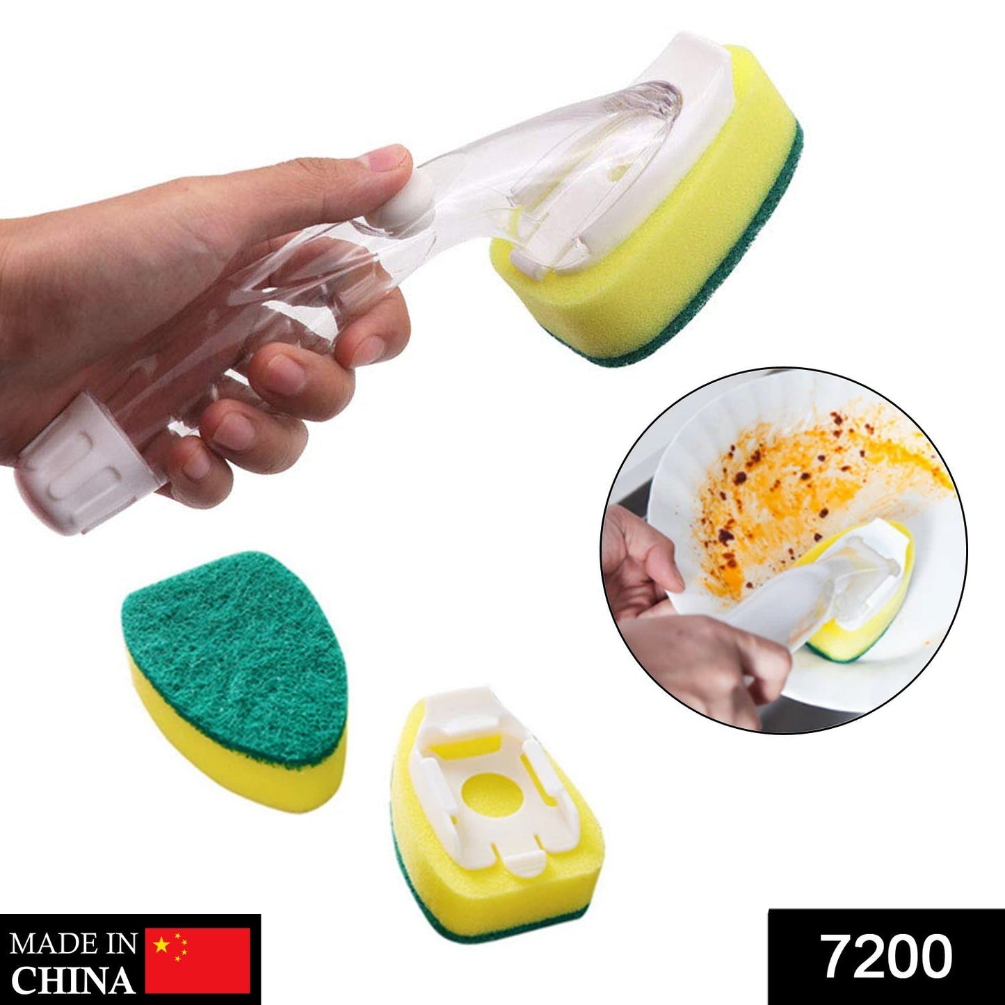 7200 Liquid dispensing Scrub widely used for washing and cleaning utensils and all kitchen stuff to make them again clean and shiny. DeoDap