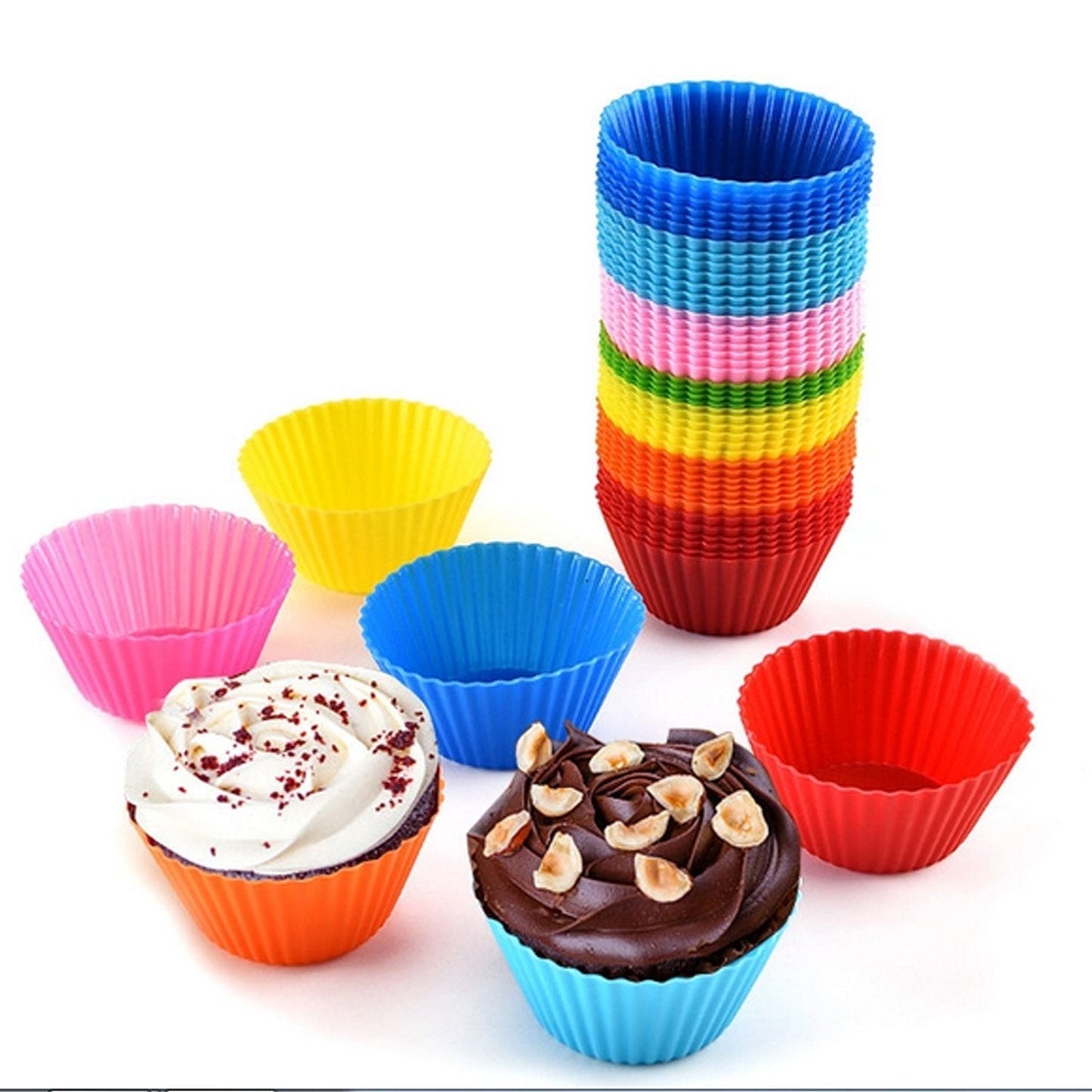 0797A Silicone cupcake Shaped Baking Mold Fondant Cake Tool Chocolate Candy Cookies Pastry Soap Moulds (6 pc)