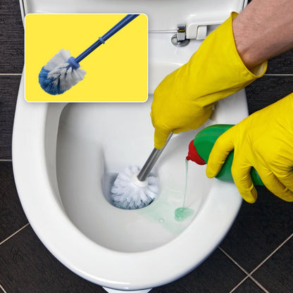 1299  Plastic Round Toilet Cleaner Brush Plastic Bathroom Cleaner - Round Hockey Stick Shape Toilet Brush