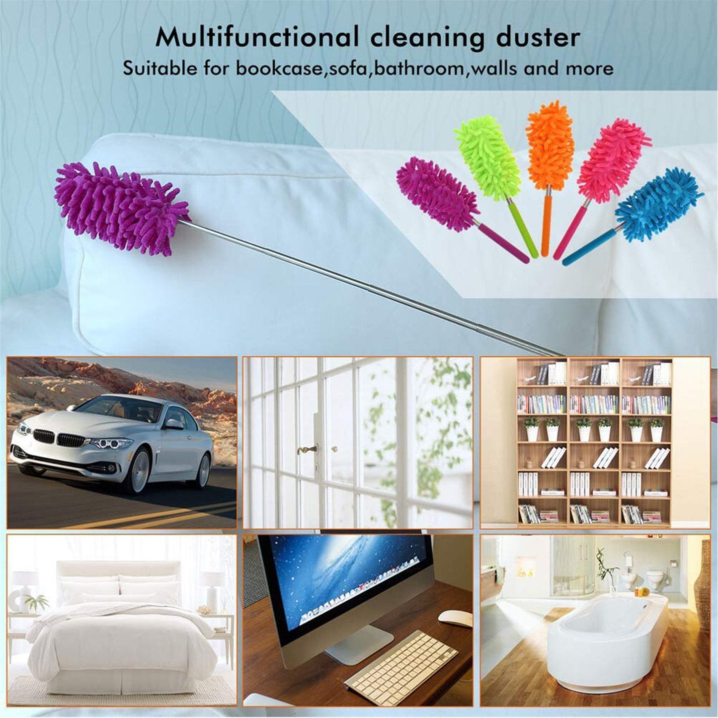 6017 Multipurpose Microfiber Fan Cleaning Duster for Quick and Easy Cleaning DeoDap