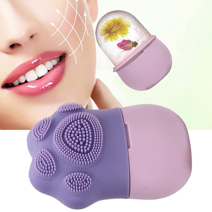 1226 Non Slip Silicone Face Ice Cubes Easy Grip New Unique Shape ice Roller Base Reusable for Beauty  ( 1 pc ) JK Trends