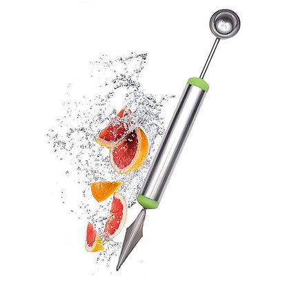 5335 Multifunctional 2 in 1 Melon Baller - Stainless Steel Dig Scoop with Fruit Carving Knife. JK Trends