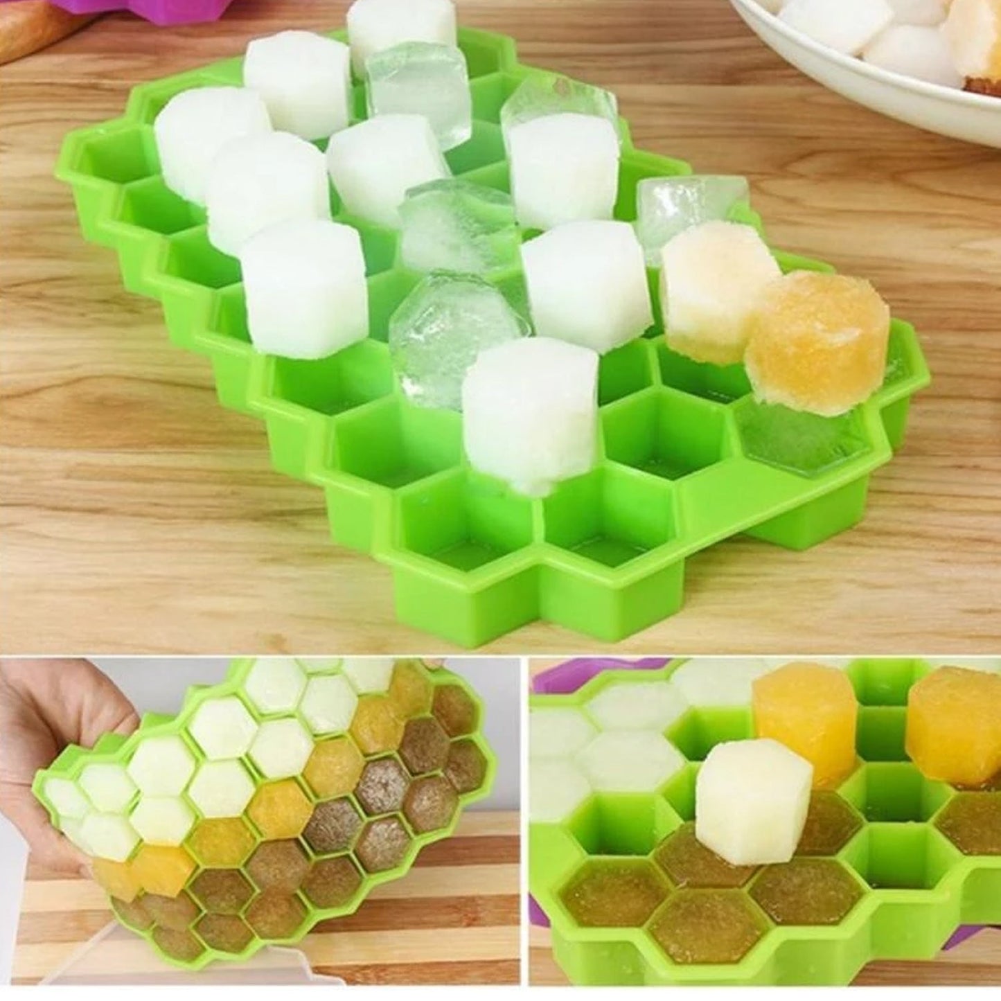 1138A  Silicone Ice Cube Trays 32 Cavity Per Ice Tray [Multi color] DeoDap