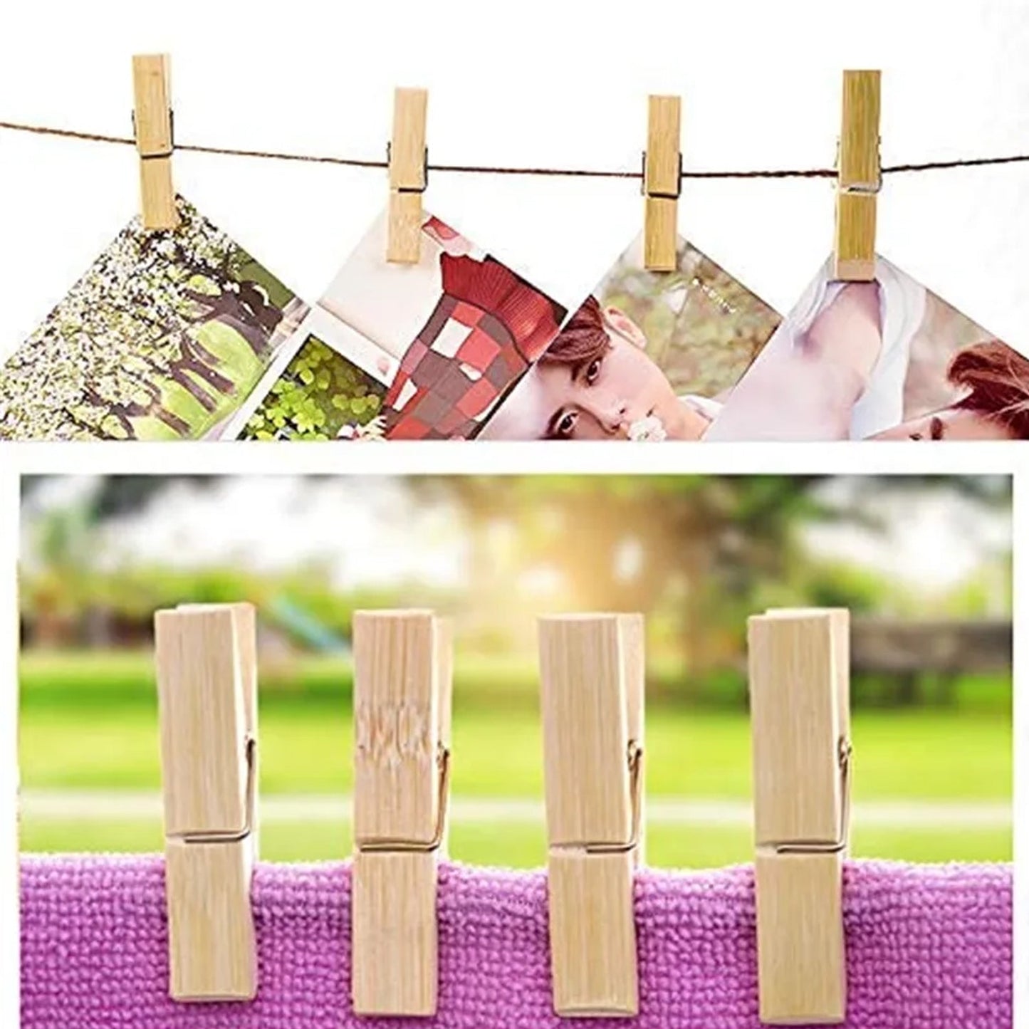 6071A Multipurpose Wooden Heavy Clip (20 Pieces) for Clothespin , Dryer, Hanger, Photo Paper Peg Pin, Craft Clips for School Arts Crafts Decoration