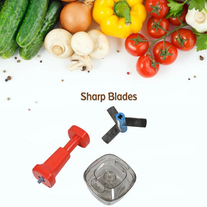 5351 Manual Food Push Chopper And Hand Push Vegetable Chopper, Cutting Chopper For Kitchen With 3 Stainless Steel Blade ( B Grade Chopper ) JK Trends