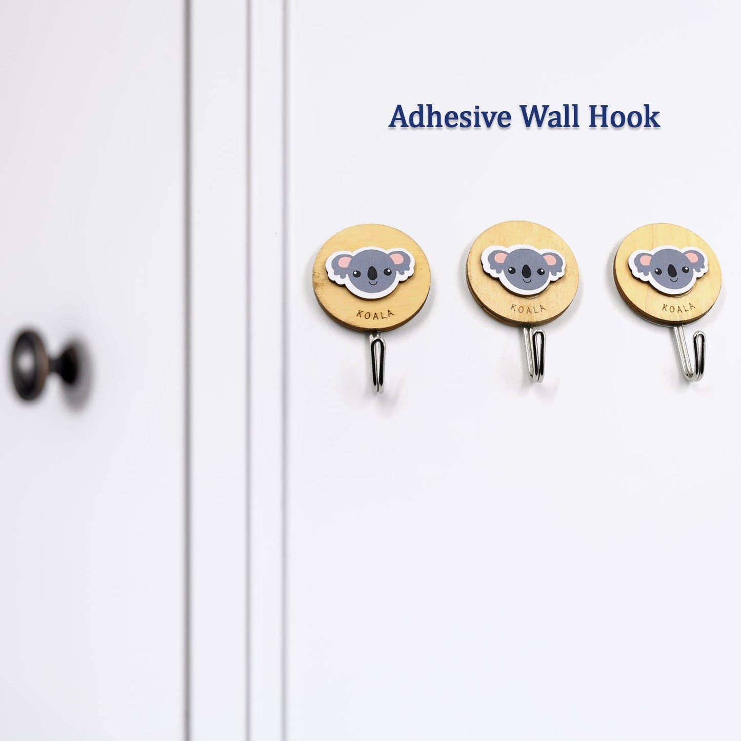 4582 Self Adhesive Hooks Cartoon Self Adhesive Hooks Wall Door Sticky Hanger Hooks (3pc). JK Trends