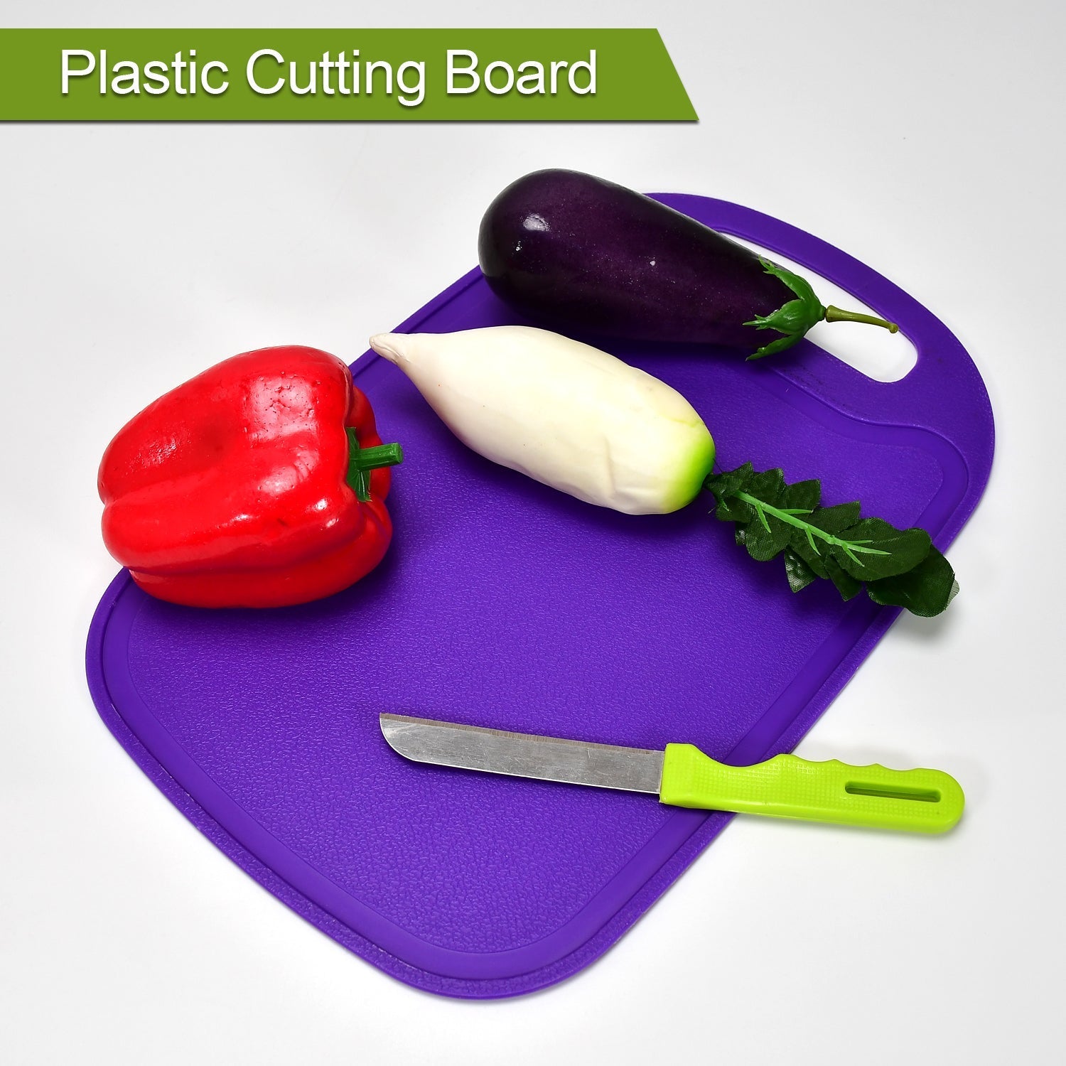 2477 Vegetables and Fruits Cutting Chopping Board Plastic Chopper Cutter Board Non-slip Antibacterial Surface with Extra Thickness DeoDap