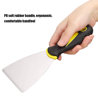 7479 Putty Knife Set with Soft Rubber Handle for Drywall, Putty, Decals, Wallpaper, Baking, Patching and Painting JK Trends