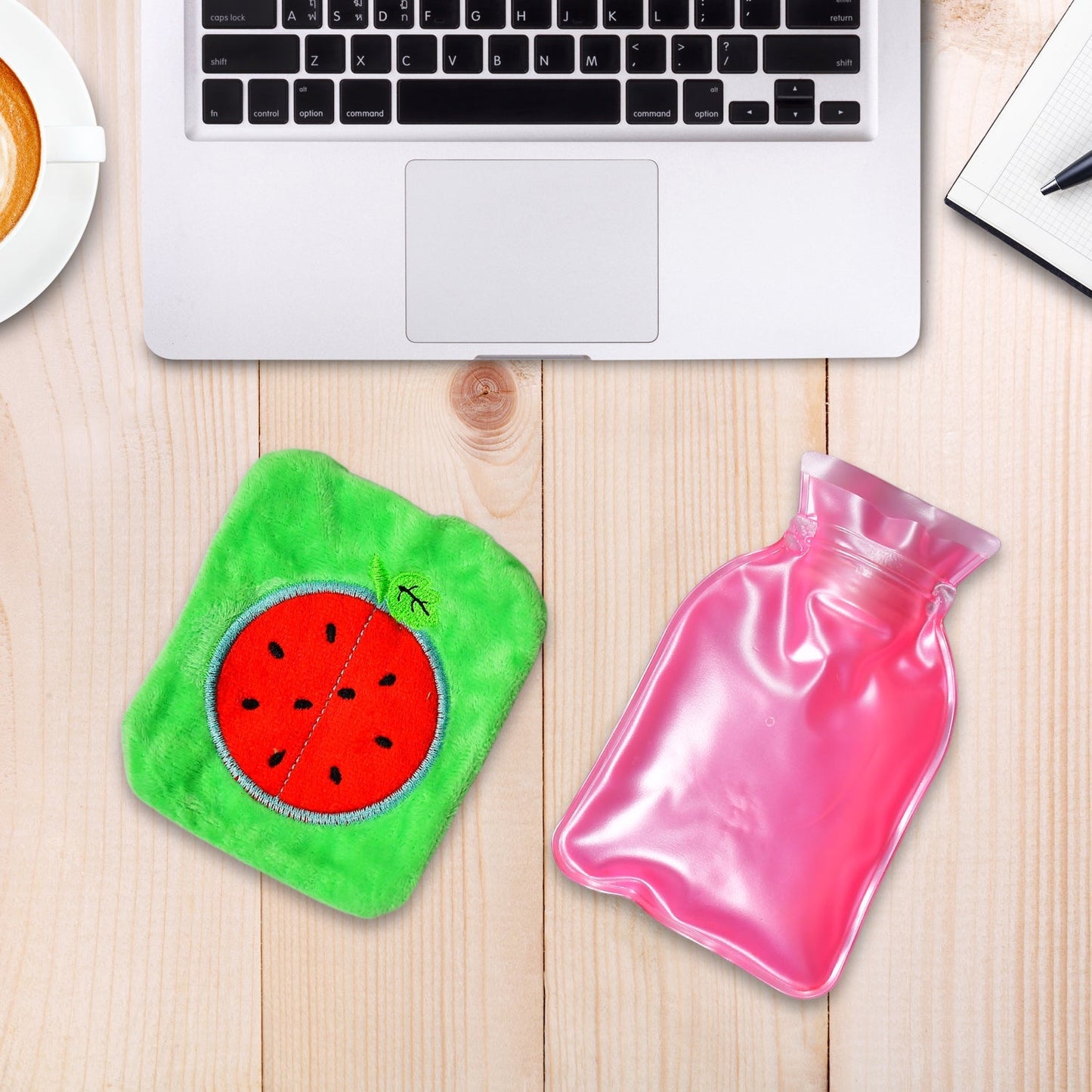 6509 Watermelon small Hot Water Bag with Cover for Pain Relief, Neck, Shoulder Pain and Hand, Feet Warmer, Menstrual Cramps. DeoDap