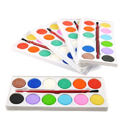 1123 Painting Water Color Kit - 12 Shades and Paint Brush (13 Pcs) JK Trends