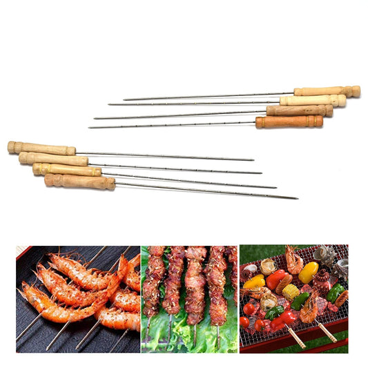 7117 Barbecue Skewers for BBQ Tandoor & Brush For Kitchen Use DeoDap