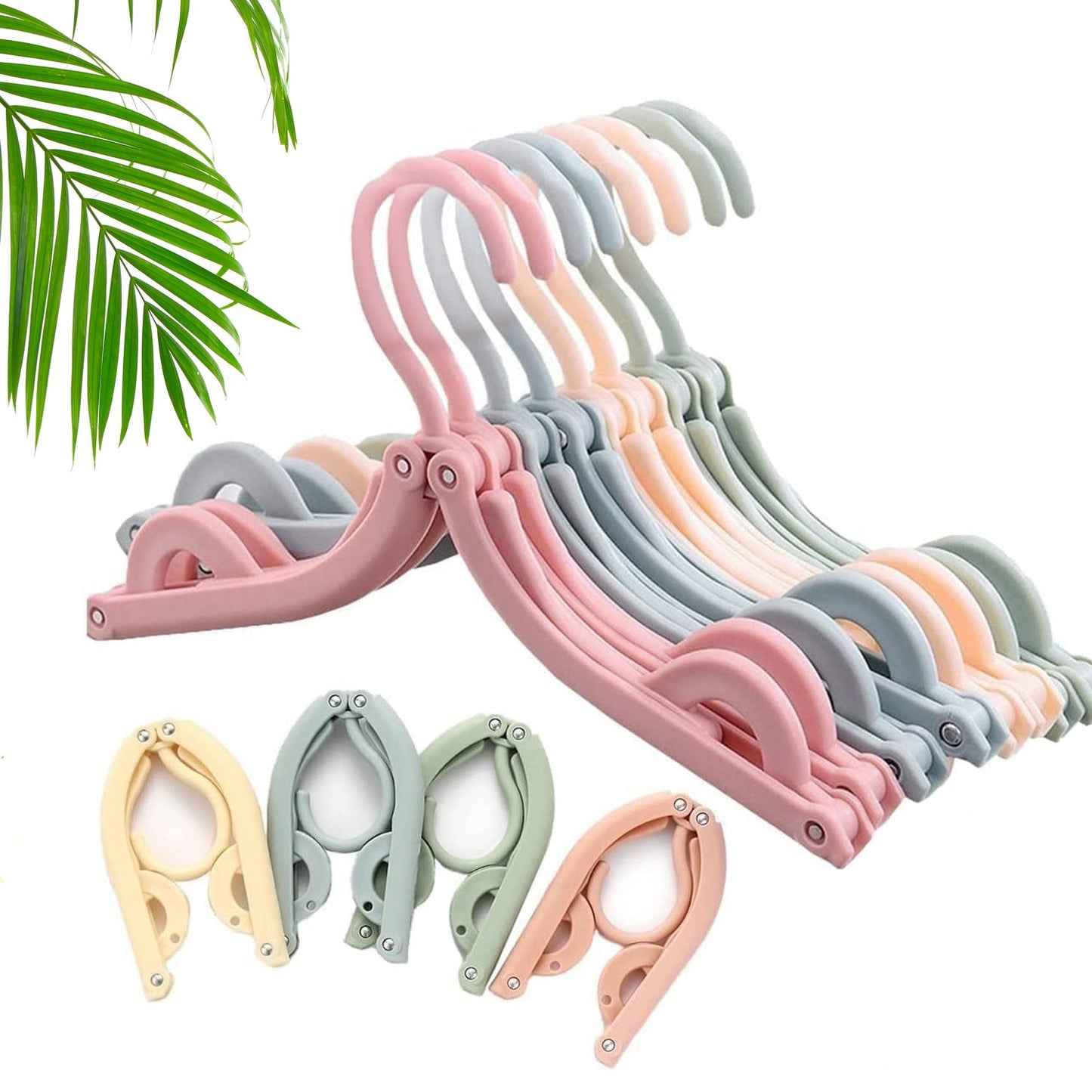 1432B 10 Pcs Portable Folding Clothes Hanger Creative Travel Easy to Carry Clothes Hanger for Adults and Children