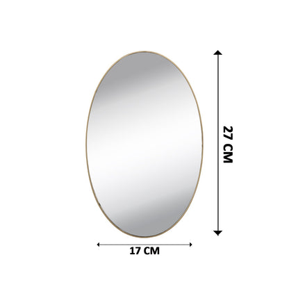1795 Oval Shape 3D Mirror Sticker used in all kinds of household and official purposes as a sticker etc. DeoDap