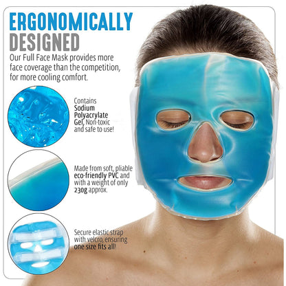 0380 Cooling Gel Face Mask with Strap-on Velcro, Medium DeoDap