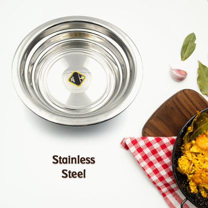 3348 Multipurpose Stainless Steel Bowl/ Plate Stainless Steel Snacks Serving Bowl/Plate| Set of 1 Small Bowl/Plate| 20 cm| Design Steel Plate| Steel Deep Plate Breakfast Serving Plate| Steel Halwa Plate For  Kitchen Tool (1 Pc)