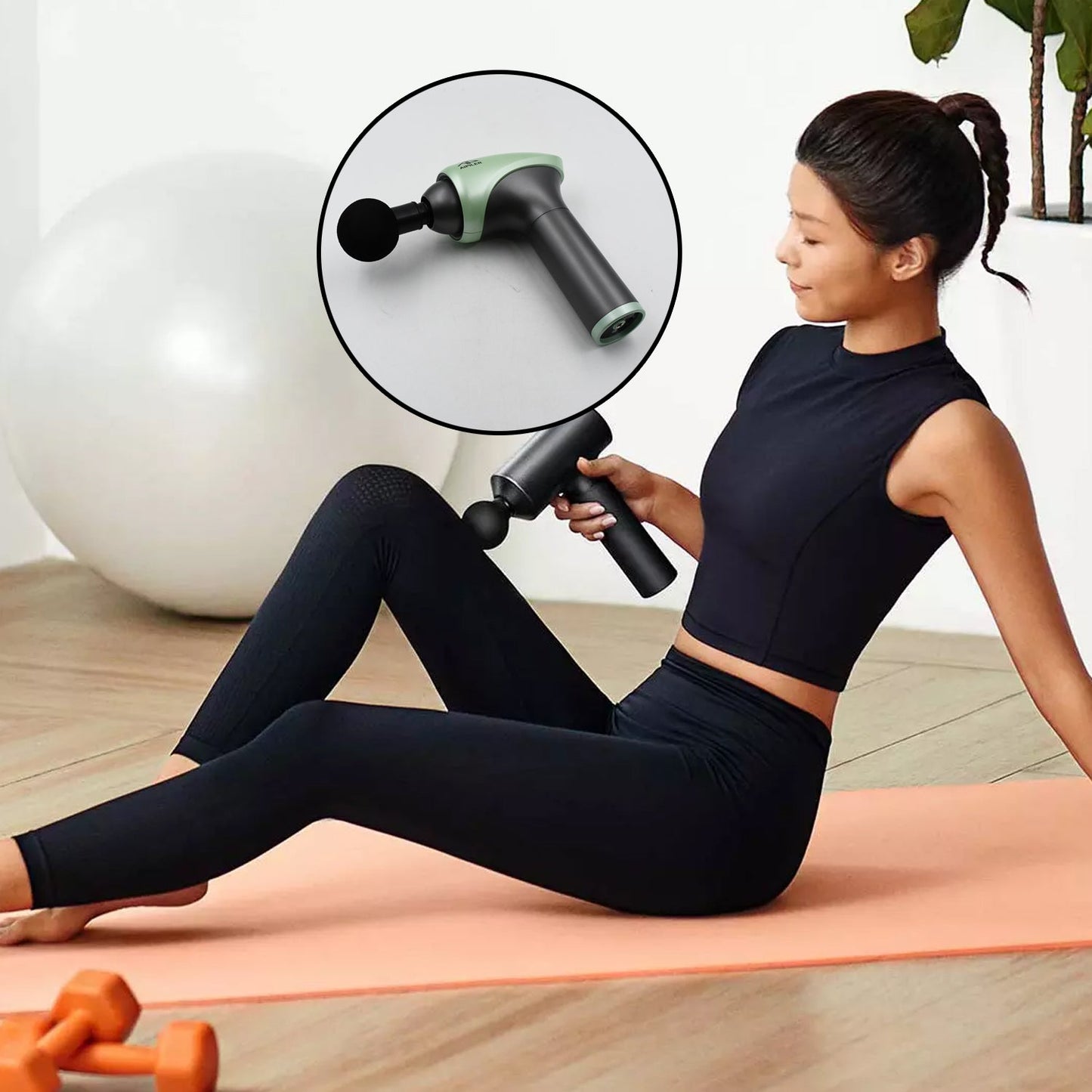 6976 Massage Gun, Includes Suitcase, Box and Stress Ball, Sport and Relax Massage Device, Small, Powerful and Quiet, Massage Gun for Pain Relief Super Quiet Electric Massager, 4 Massage Heads