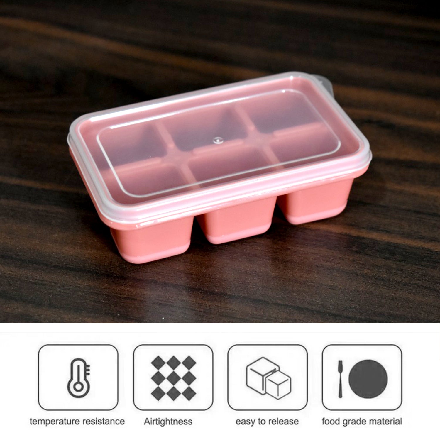 4750 6 cavity Silicone Ice Tray used in all kinds of places like household kitchens for making ice from water and various things and all. DeoDap