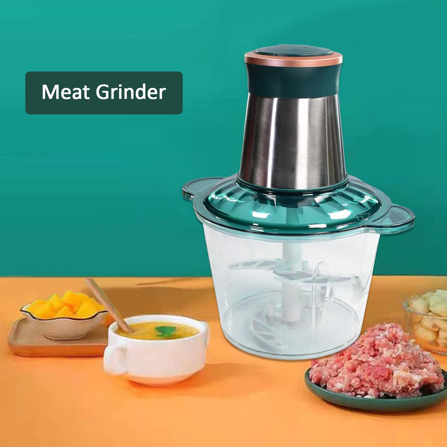 2811 Stainless Steel Electric Meat Grinders with Bowl for Food Chopping Meat & Vegetable. DeoDap