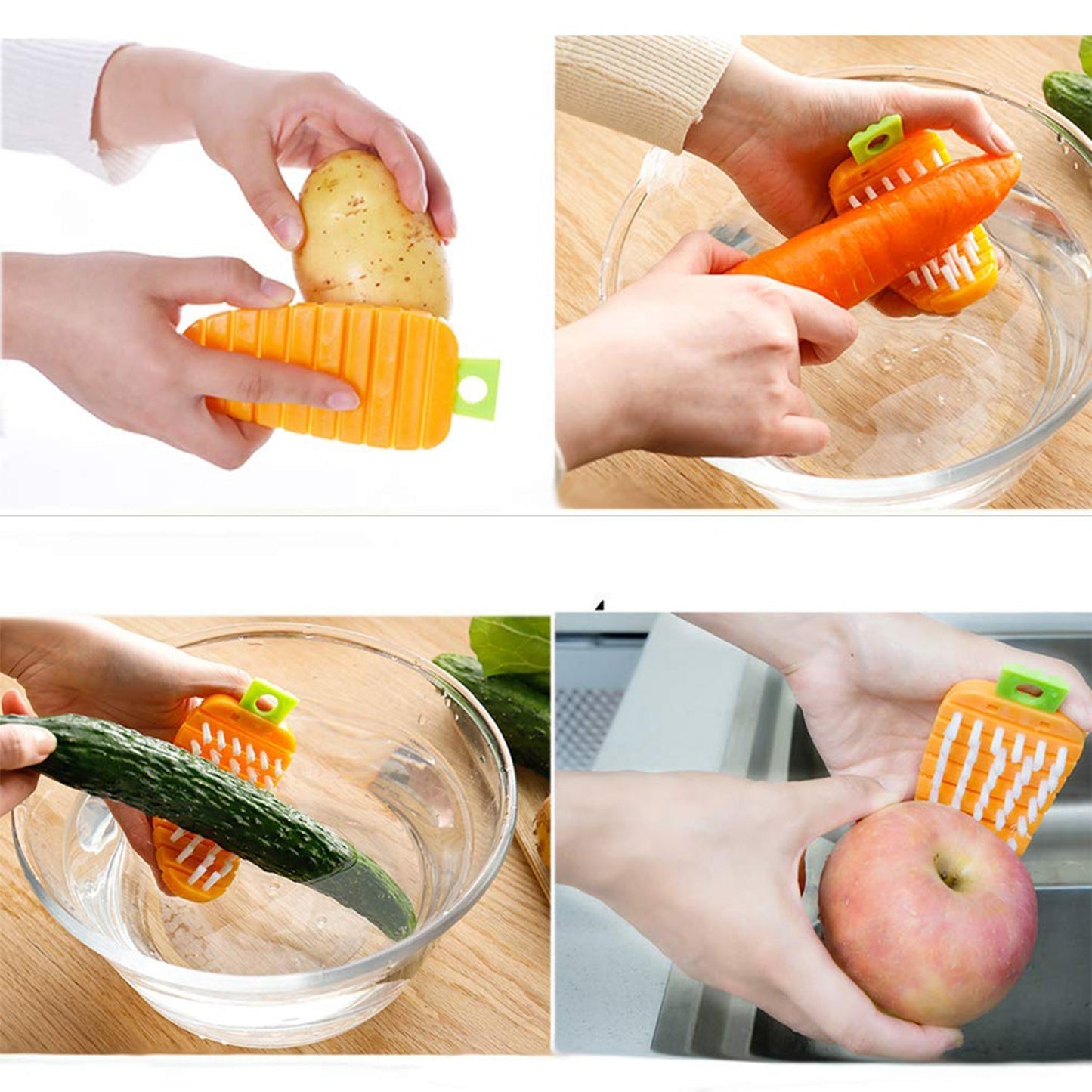2909 Vegetable Scrubbing Brush, Vegetable Scrubber Non‑Toxic Fruit Brush Carrot Shape Vegetable Brush for Potato for Vegetable DeoDap