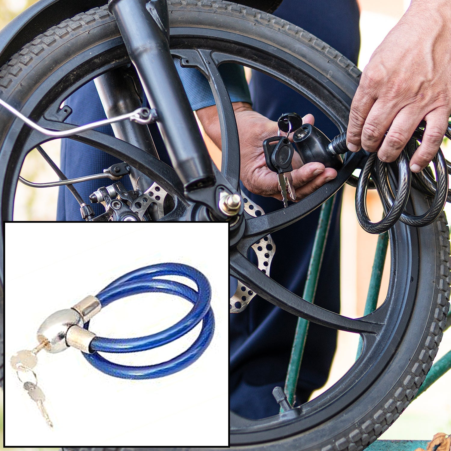 0228A Multipurpose Cable Lock for Bike, Luggage, Steel Keylock, Anti-Theft DeoDap