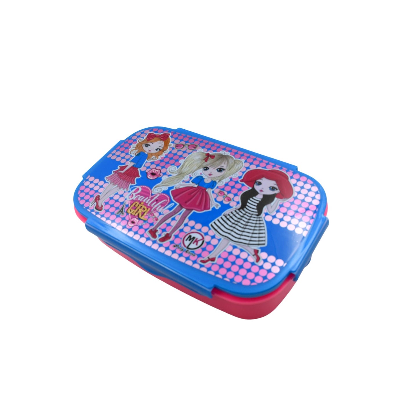 5983 Cartoon Printed Plastic Lunch Box With Inside Small Box & Spoon for Kids, Air Tight Lunch Tiffin Box for Girls Boys, Food Container, Specially Designed for School Going Boys and Girls