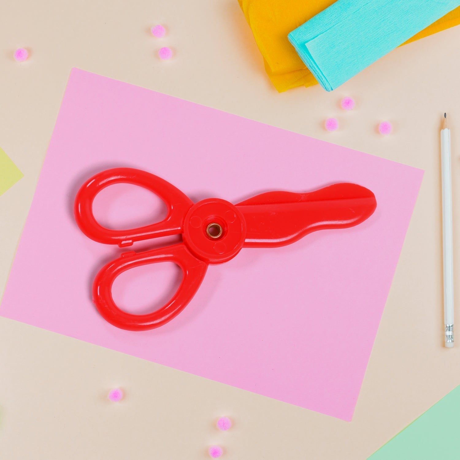 1587 Plastic Child-Safe Scissor Set, Toddlers Training Scissors, Pre-School Training Scissors and Children Art Supplies JK Trends