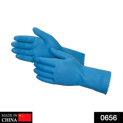 0656 - Cut Glove Reusable Rubber Hand Gloves (Blue) - 1 pc JK Trends
