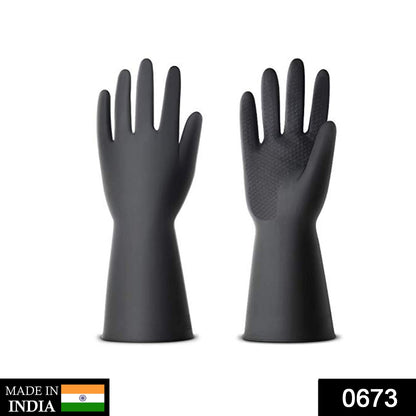 0673 Multipurpose Natural Gum Rubber Reusable Cleaning Gloves JK Trends