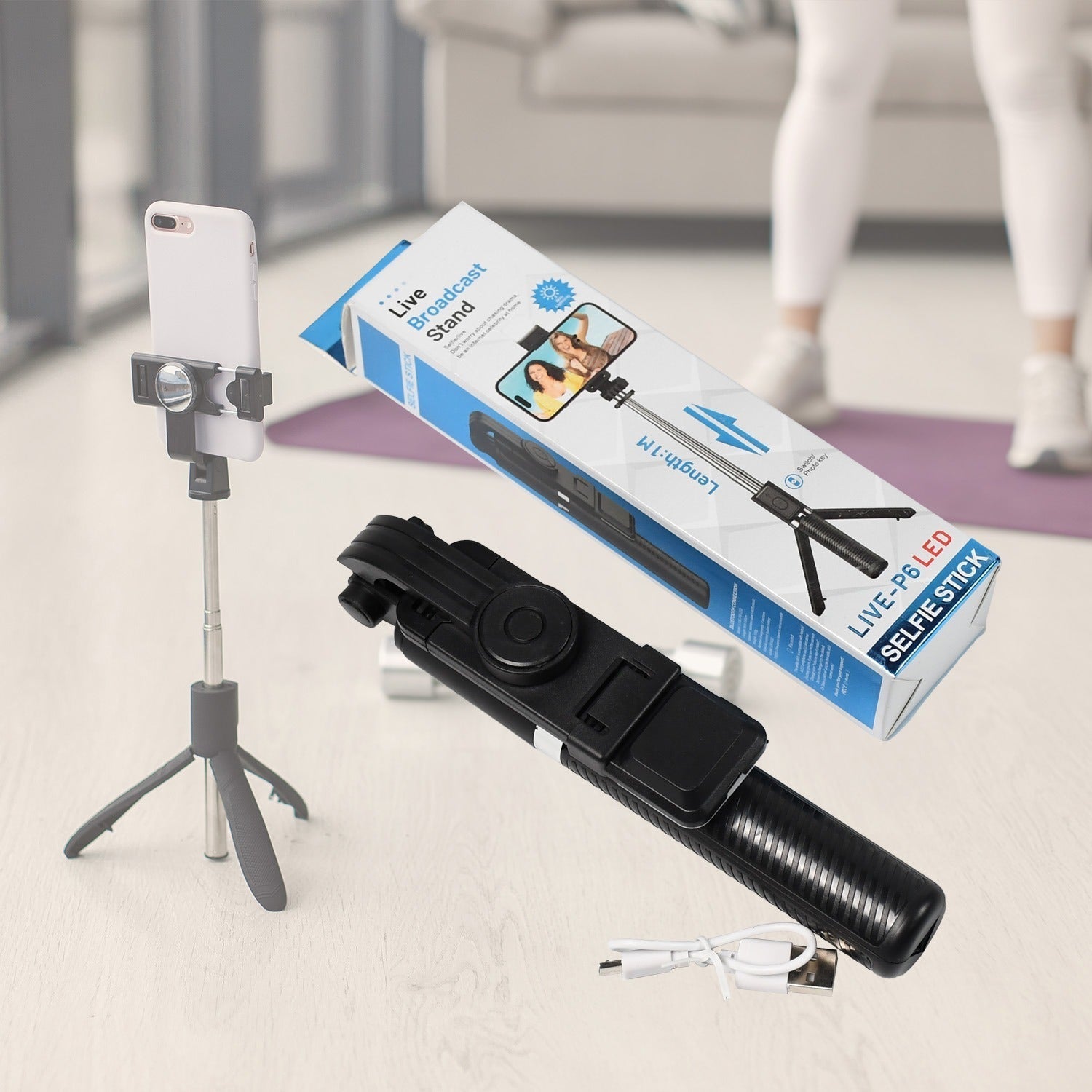 6400 Bluetooth Selfie Stick, Portable Phone Tripod Stand for Mobile. JK Trends