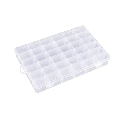 7673a 36 Grids Clear Plastic Organizer Jewelry Storage Box with Adjustable Dividers, Transparent Organizer Box (1pc)