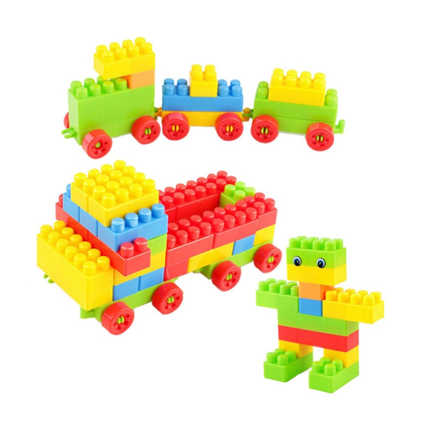 8094 Blocks Set for Kids, Play Fun and Learning Blocks for Kids Games for Children Block Game Puzzles Set Boys, Children (Multicolor, 60 Bricks Blocks) DeoDap