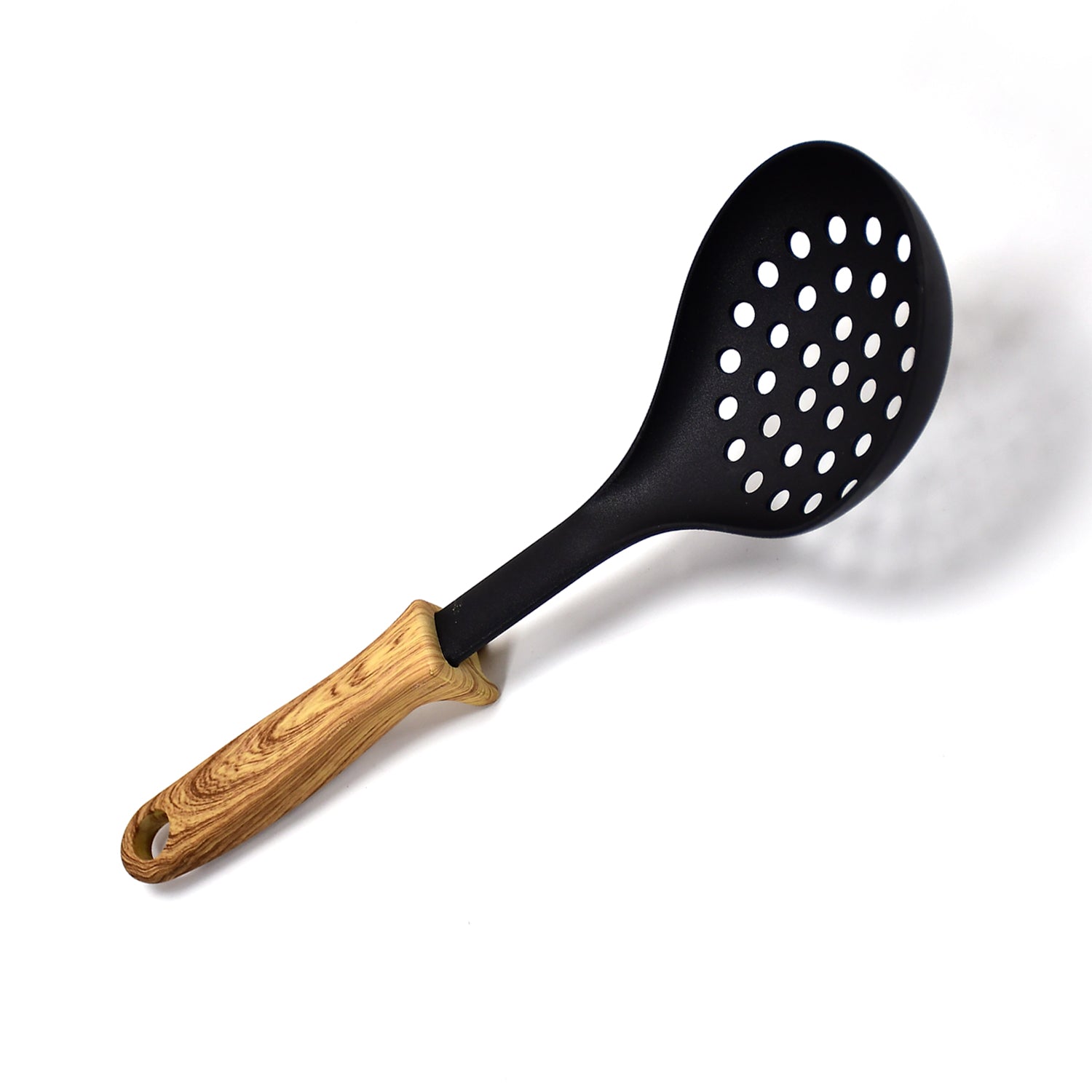 2589 Wooden Handle Design Silicone Kitchenware Non-stick Cookware Cooking Shovel Spoon Slotted Shovel Kitchen Utensils with Storage Bucket DeoDap