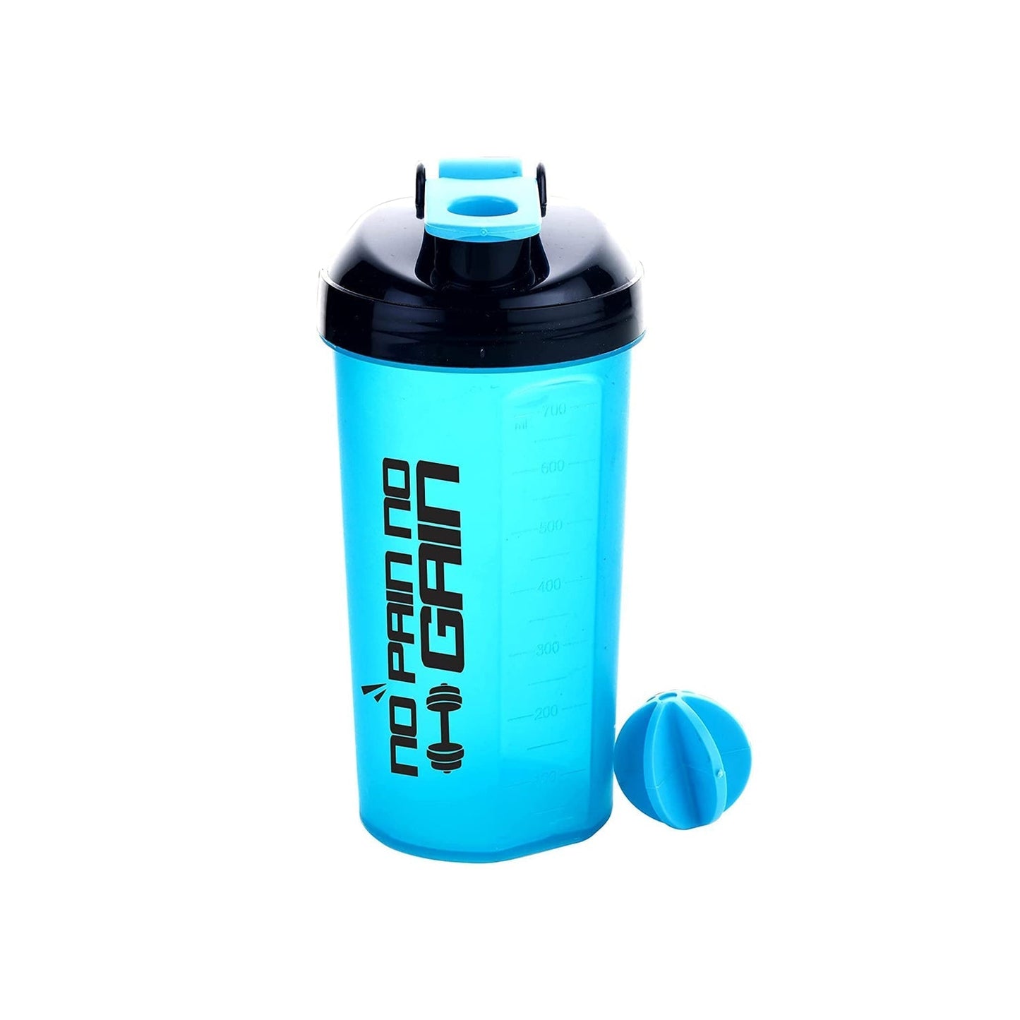 4879 700ml Protein Shaker Bottle with Powder Storage 3-Compartment Gym Shake Blender DeoDap