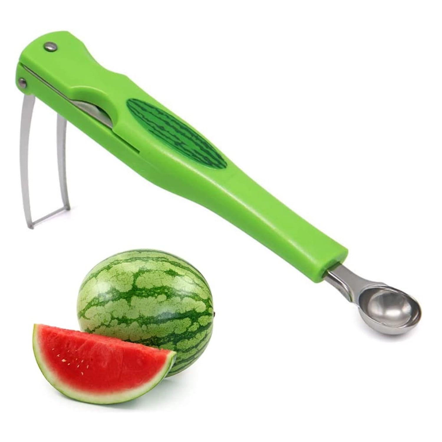 2814 Stainless Steel Fruit Scooper Seed Remover Melon Baller Carving Knife Double Sided Melon Baller for Watermelon Ice Cream. JK Trends