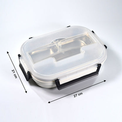 2977 Lunch Box for Kids and adults, Stainless Steel Lunch Box with 3 Compartments With spoon slot. DeoDap