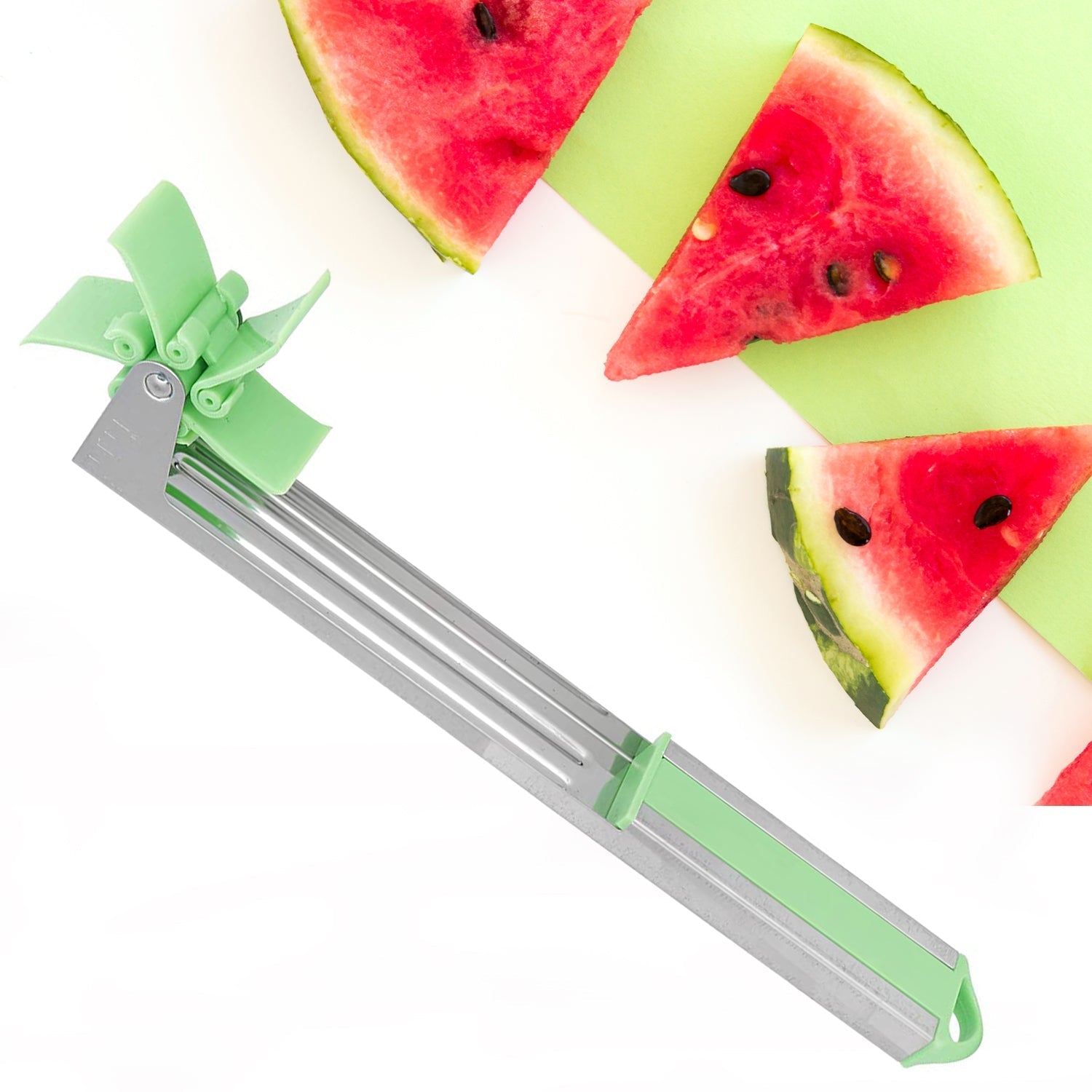 7160 Stainless Steel Washable Watermelon Cutter Windmill Slicer Cutter Peeler for Home/Smart Kitchen Tool Easy to Use JK Trends