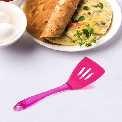 2755 KITCHEN TURNER HEAT RESISTANT SILICONE NON-STICK SILICONE TURNER GRIP WITH LONG HANDLE COOKING TURNER DeoDap