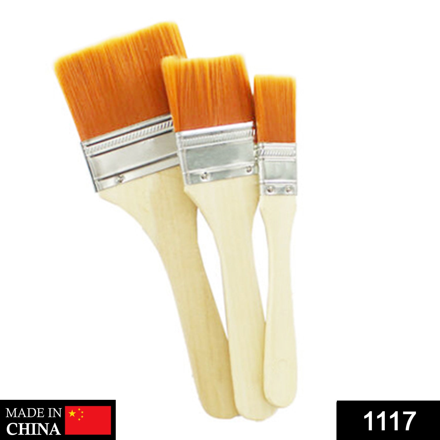 1117 Artistic Flat Painting Brush - Set of 3 DeoDap