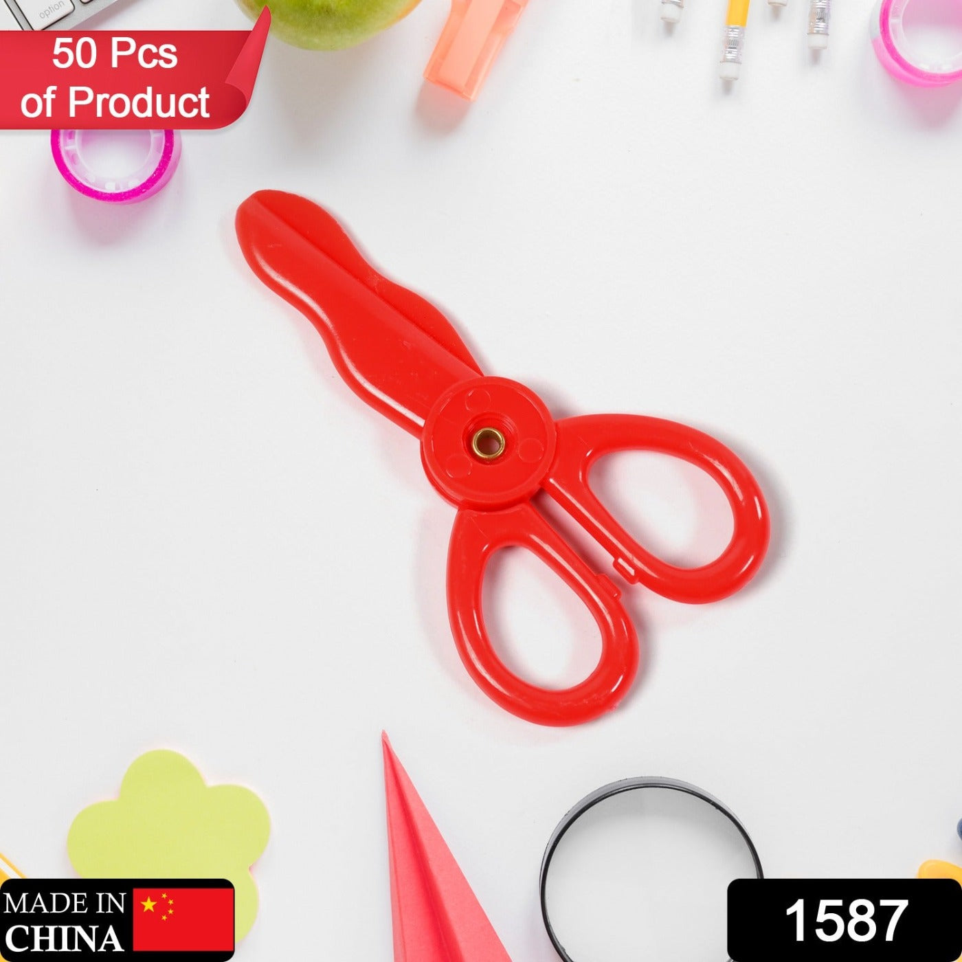 1587 Plastic Child-Safe Scissor Set, Toddlers Training Scissors, Pre-School Training Scissors and Children Art Supplies JK Trends