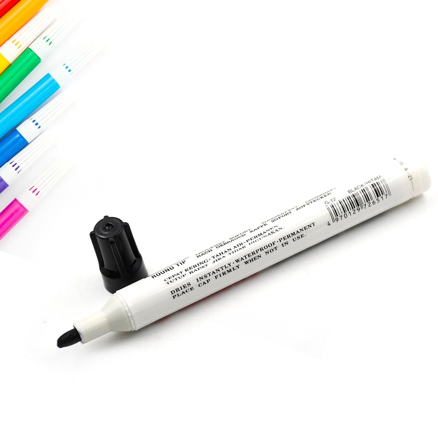 1625a BLACK PERMANENT MARKER LEAK PROOF MARKER CRAFTWORKS, SCHOOL PROJECTS AND OTHER | SUITABLE FOR OFFICE AND HOME USE (PACK OF 12 PC)