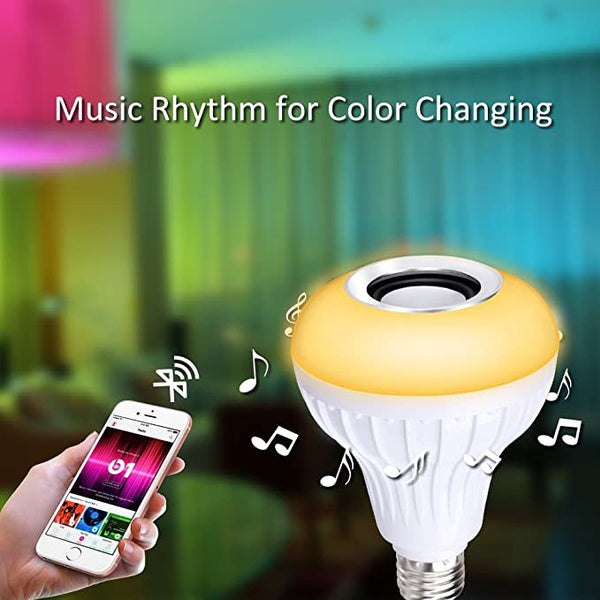 1363 Wireless Bluetooth Sensor 12W Music Multicolor LED Bulb with Remote Controller DeoDap