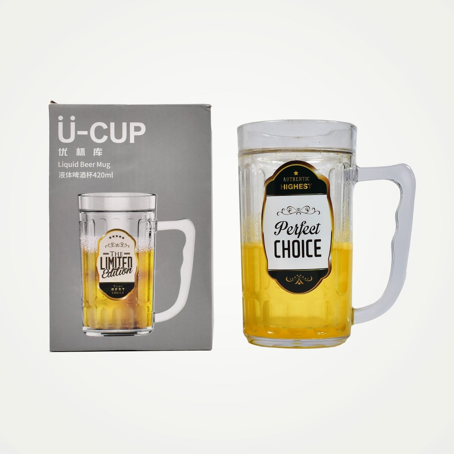 6832 420ml Large Beer Mug with Handle Crystal Clear Lead Free Mug Beer Mug, Beer Glass | Perfect for Home, Bars and parties-1Piece. JK Trends