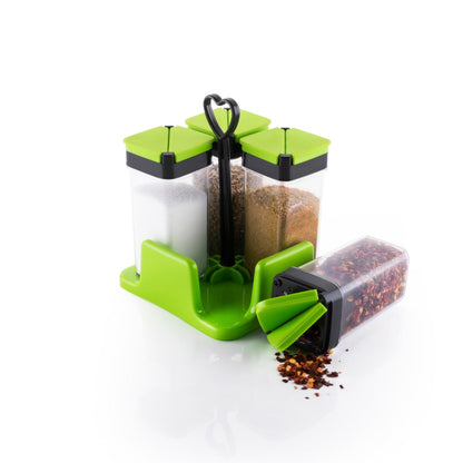 2242A  Multipurpose Spice Rack For kitchen Plastic Made set of 4 Jar DeoDap